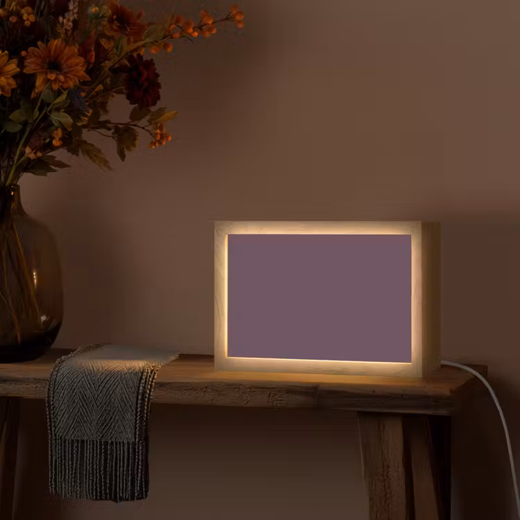 Midnight - Plum - Paars Light Box met kabel (Tafellamp) klein 924 -sfeer4
