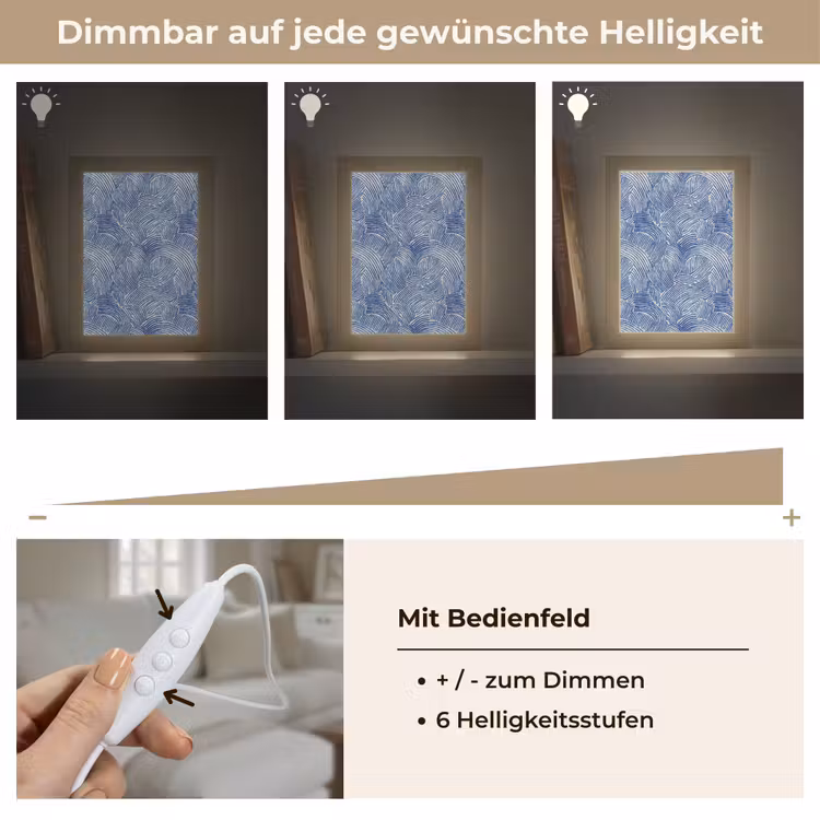 Modern - Abstract - Blauw Light Box met kabel (Tafellamp) klein 925 -USP_dimbaarDE