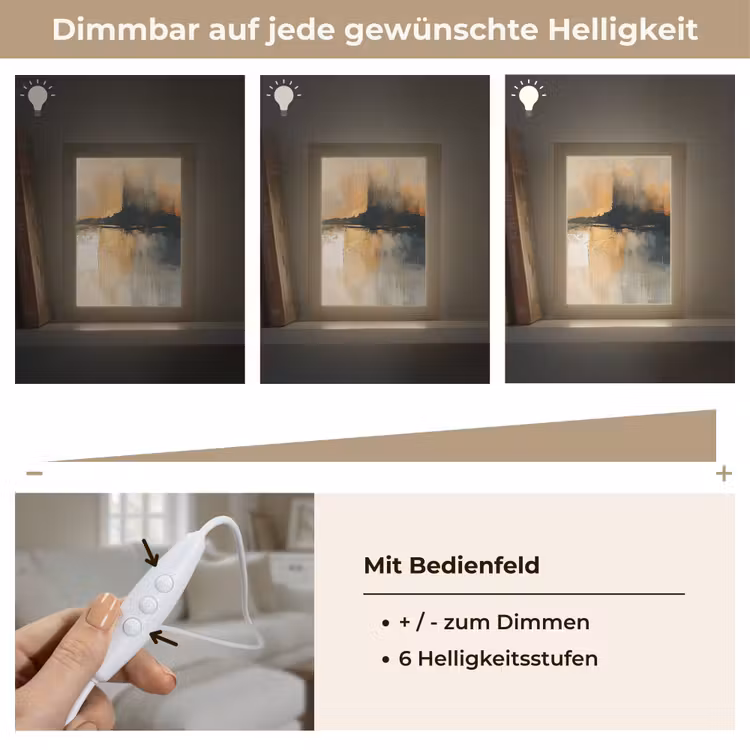 Modern - Abstract - Goud - Zwart Light Box met kabel (Tafellamp) klein -USP_dimbaarDE