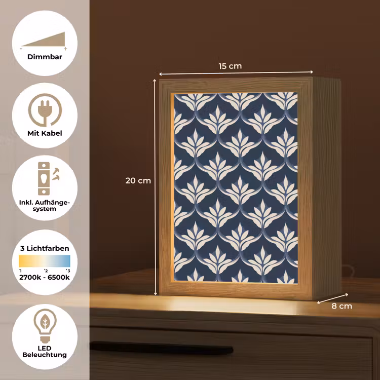 Modern - Ontwerp - Blauw Light Box met kabel (Tafellamp) klein 925 -USP_DE