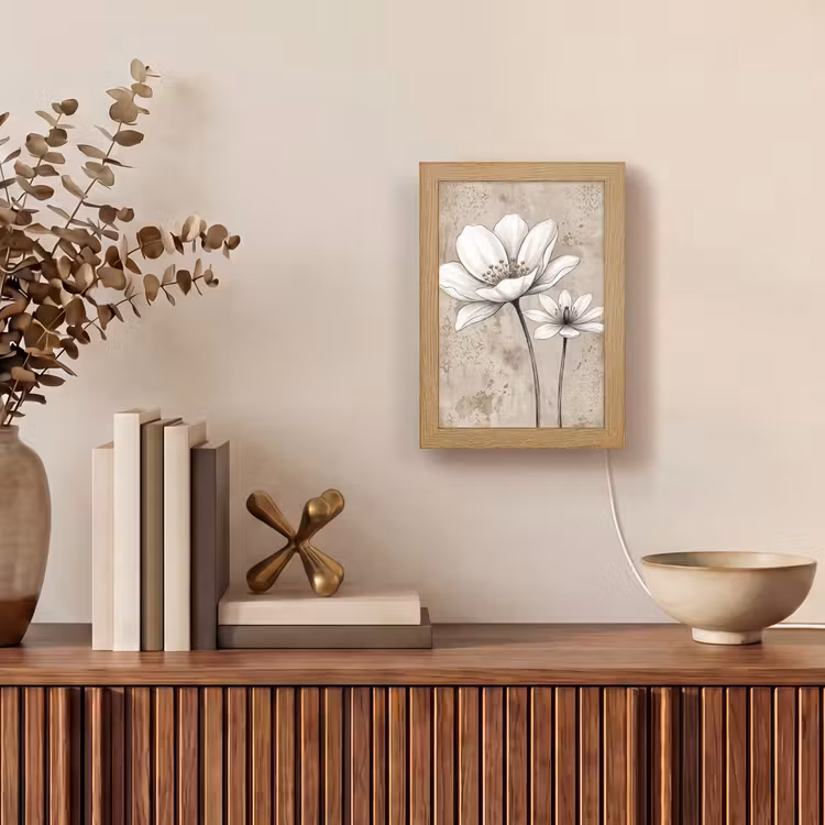 Modern - Design - Wit Light Box met kabel (Tafellamp) klein -sfeer2