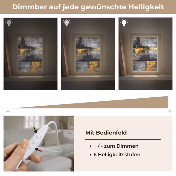 Modern - Goud - Grijs - Patroon Light Box met kabel (Tafellamp) klein -USP_dimbaarDE