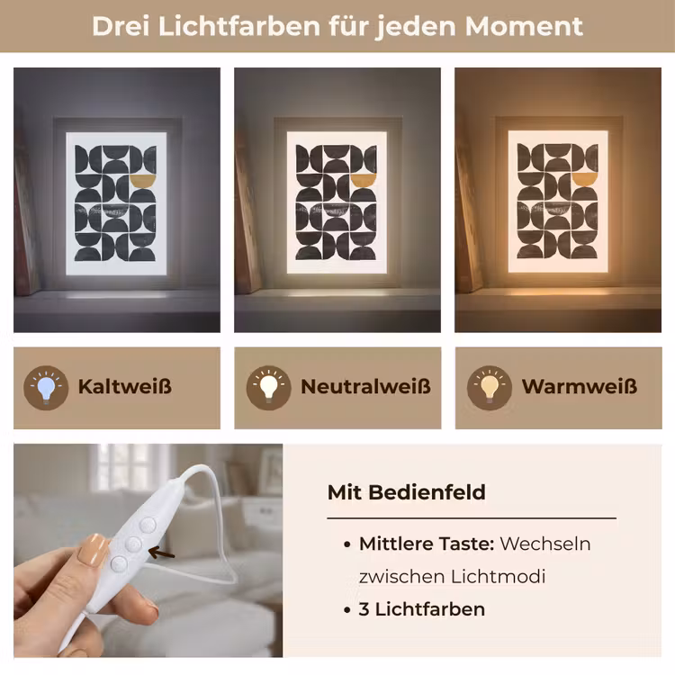 Modern - Halve cirkel - Goud - Zwart Light Box met kabel (Tafellamp) klein -USP_lichtkleurDE