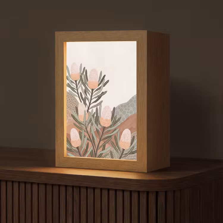 Modern - Heuvels - Terracotta Light Box met kabel (Tafellamp) klein -z3d_website