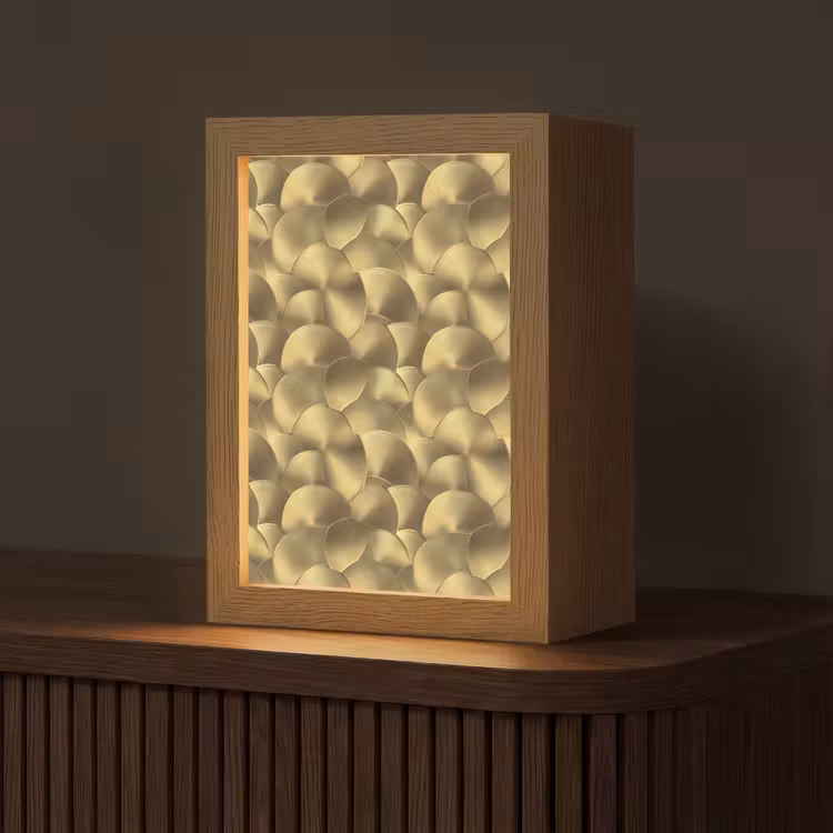 Modern - Cirkel - Goud Light Box met kabel (Tafellamp) klein 925 -z3d_website
