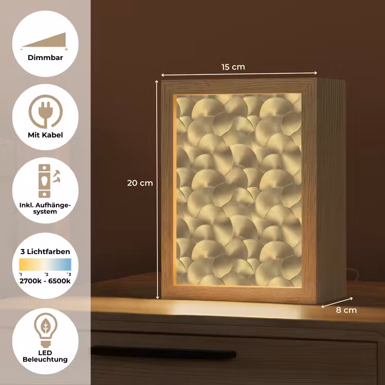 Modern - Cirkel - Goud Light Box met kabel (Tafellamp) klein 925 -USP_DE