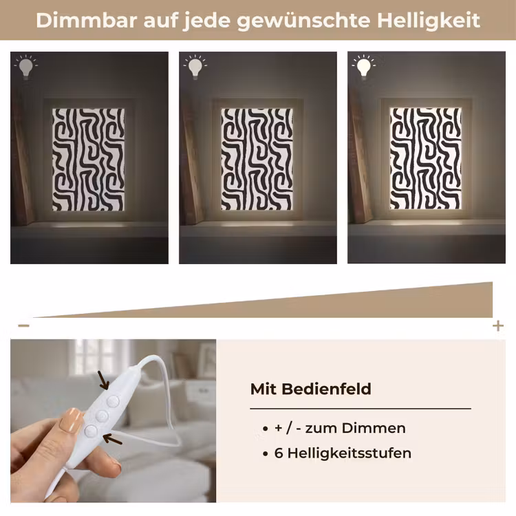 Modern - Lijnen - Zwart Light Box met kabel (Tafellamp) klein 925 -USP_dimbaarDE