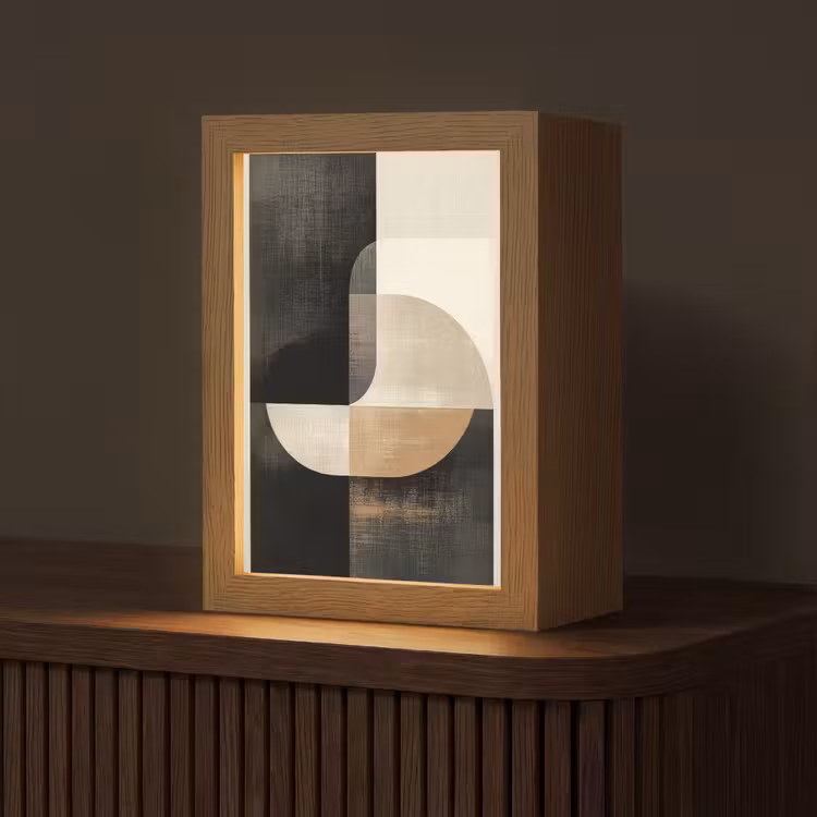Modern - Vierkant - Vormen Light Box met kabel (Tafellamp) klein -z3d_website