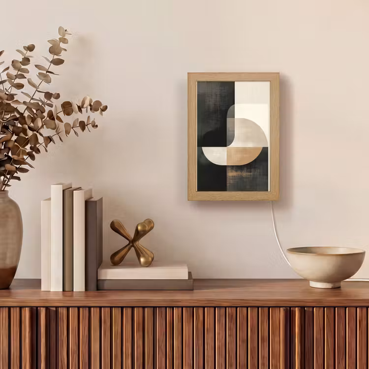 Modern - Vierkant - Vormen Light Box met kabel (Tafellamp) klein -sfeer2