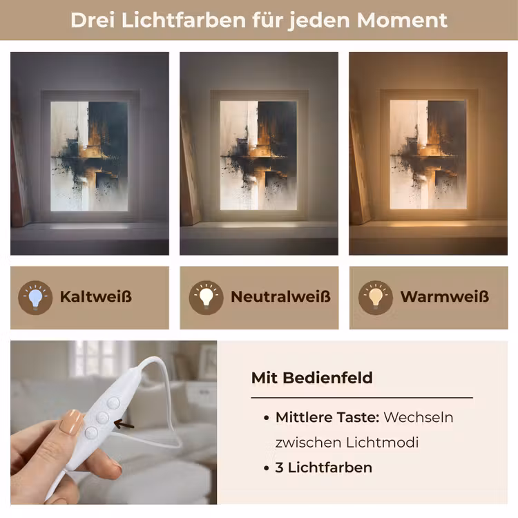 Modern - Zwart - Verf - Goud Light Box met kabel (Tafellamp) klein -USP_lichtkleurDE