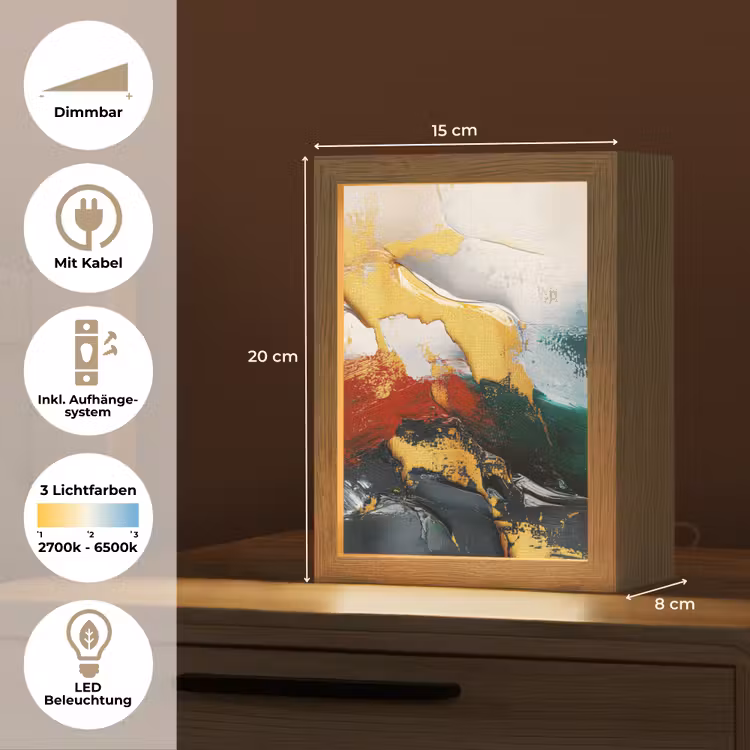 Modern - Kerst - Abstract - Goud Light Box met kabel (Tafellamp) klein -USP_DE