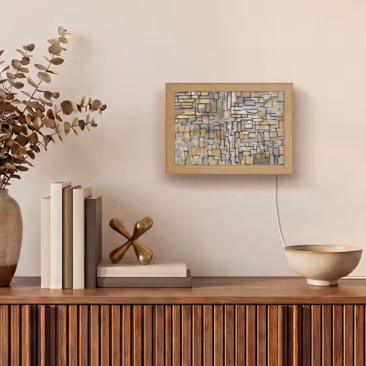 Mondriaan - Kunst - Oude meesters - Tableau I Light Box met kabel (Tafellamp) klein -sfeer2