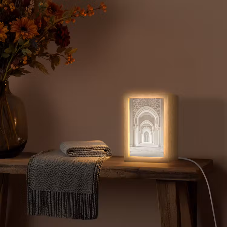 Moskee - Architectuur - Ramadan - Islamitische Light Box met kabel (Tafellamp) klein -sfeer4