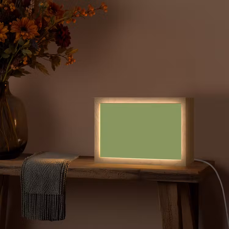 Moss - Green - Groen Light Box met kabel (Tafellamp) klein 924 -sfeer4
