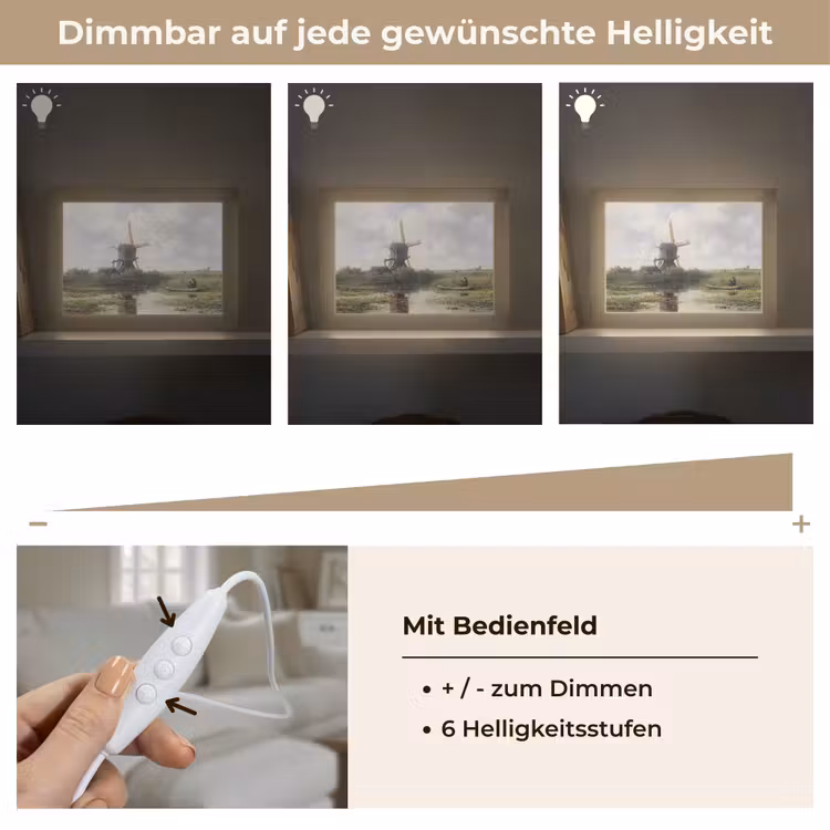Molen - Willem Roelofs - Oude meesters - Kunst Light Box met kabel (Tafellamp) klein -USP_dimbaarDE