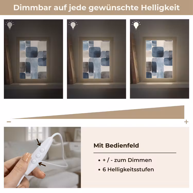 Patroon - Blauw - Vierkanten Light Box met kabel (Tafellamp) klein -USP_dimbaarDE