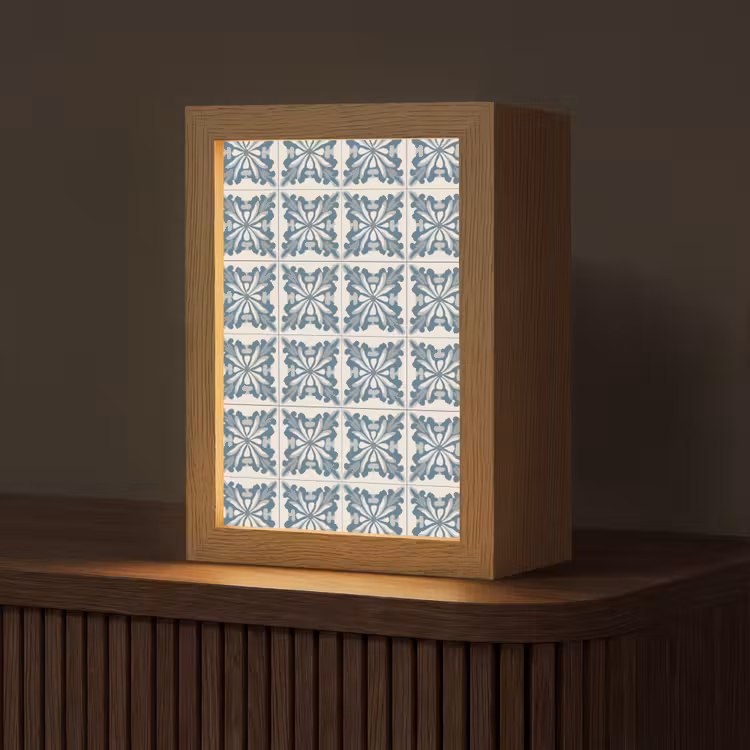 Dessin - Tegel - Blauw Light Box met kabel (Tafellamp) klein 925 -z3d_website