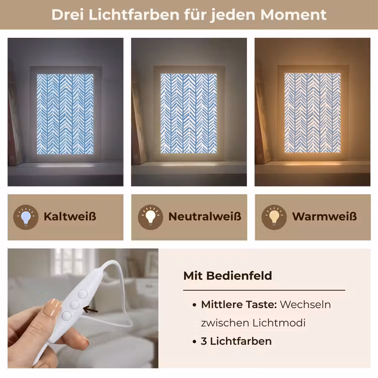 Patroon - Streep - Blauw Light Box met kabel (Tafellamp) klein 925 -USP_lichtkleurDE