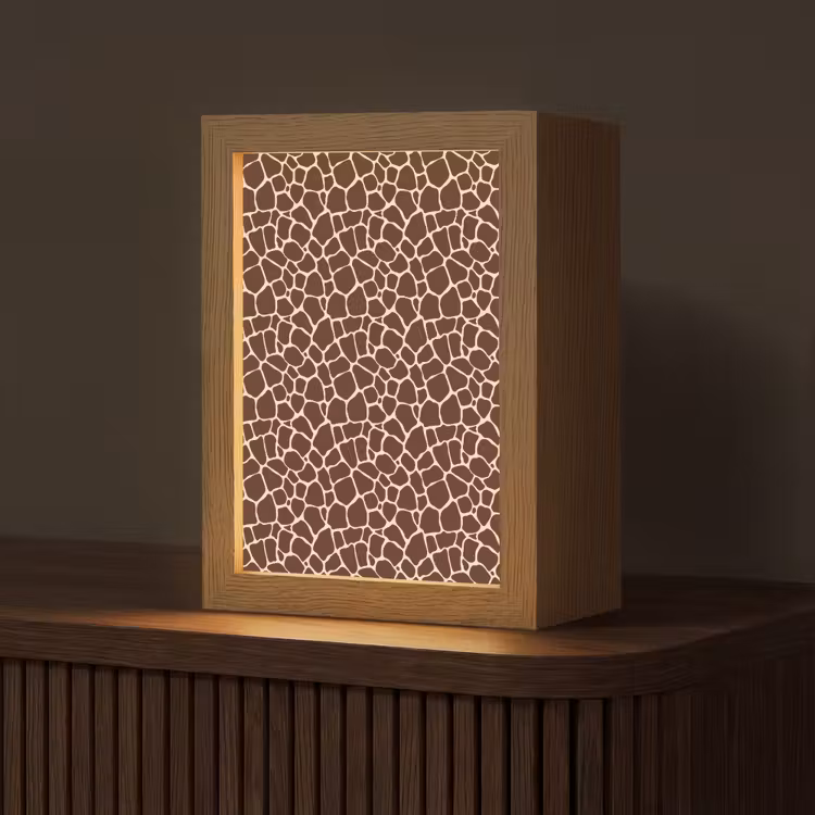 Patroon - Giraf - Bruin Light Box met kabel (Tafellamp) klein 925 -z3d_website