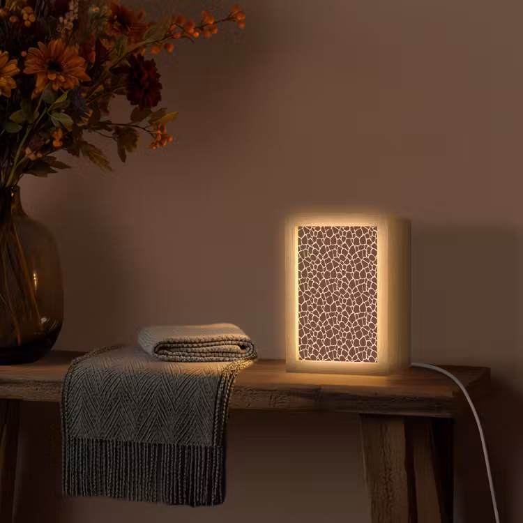 Patroon - Giraf - Bruin Light Box met kabel (Tafellamp) klein 925 -sfeer4