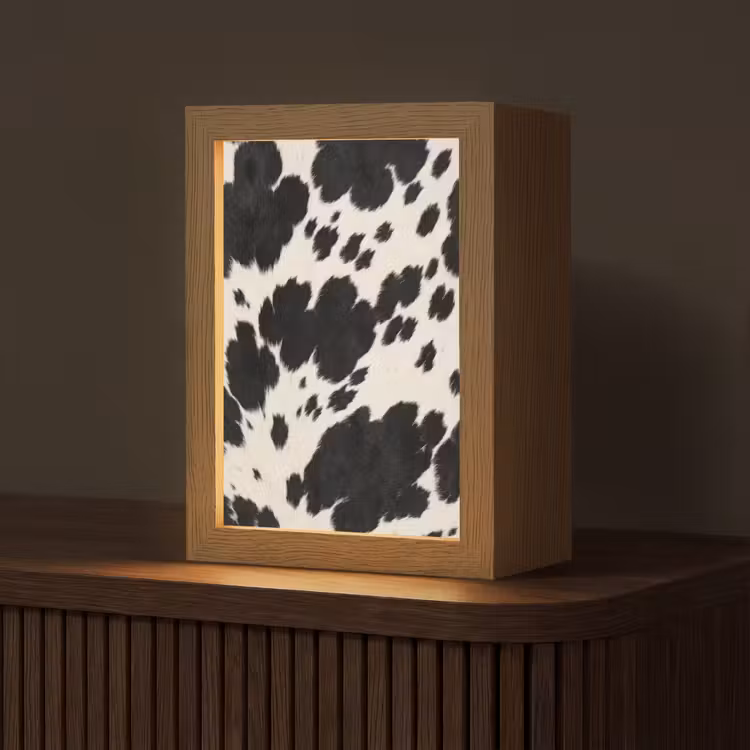 Patroon - Vacht - Zwart - Wit Light Box met kabel (Tafellamp) klein -z3d_website