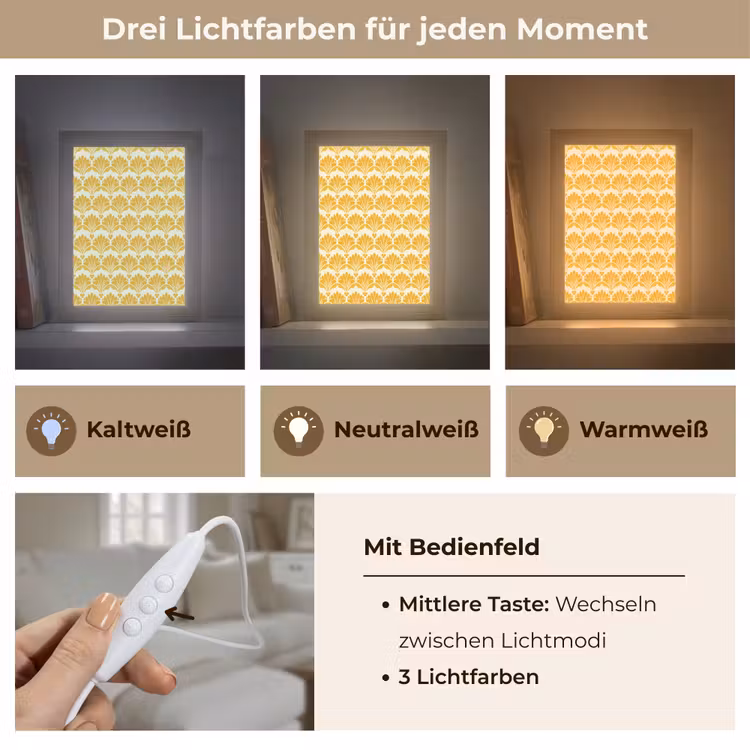 Patroon - Motief - Geel Light Box met kabel (Tafellamp) klein 925 -USP_lichtkleurDE