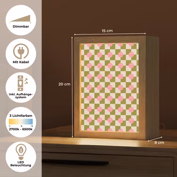 Patroon - Smileys - Blokken Light Box met kabel (Tafellamp) klein 925 -USP_DE