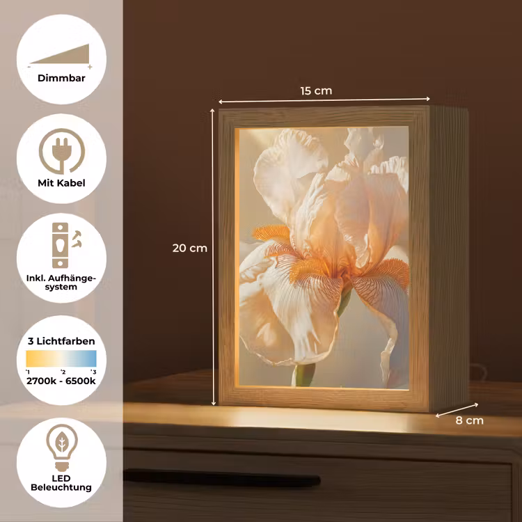 Close up - Oranje - Iris Light Box met kabel (Tafellamp) klein -USP_DE