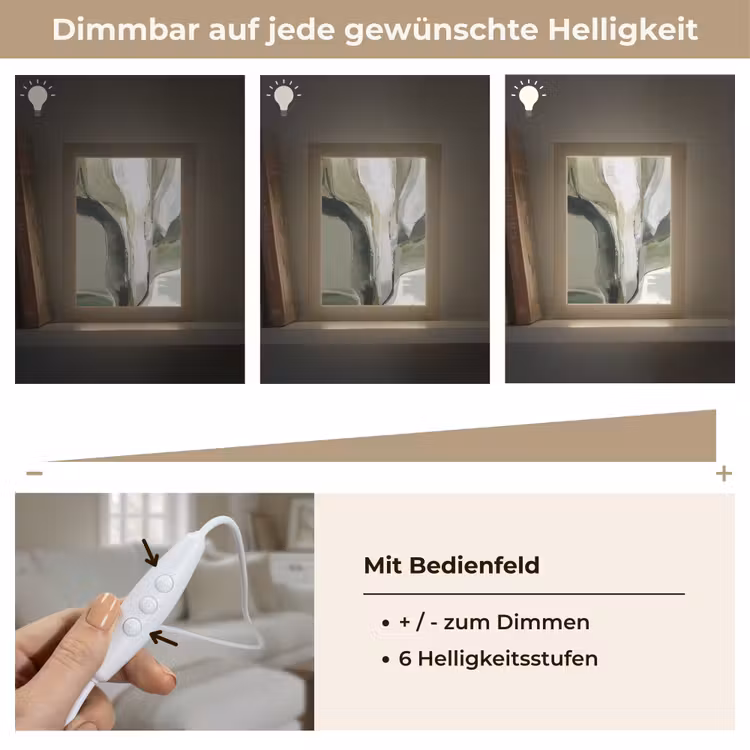Natuur - Abstract - Groen - Penseelstreken Light Box met kabel (Tafellamp) klein -USP_dimbaarDE