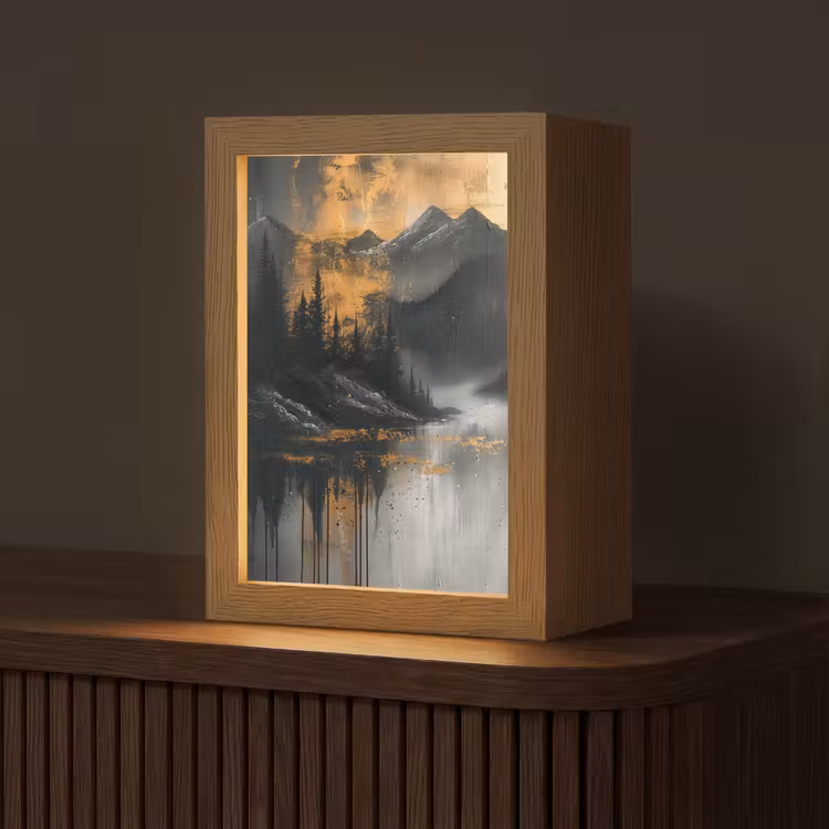 Natuur - Abstract - Landschap - Modern Light Box met kabel (Tafellamp) klein -z3d_website