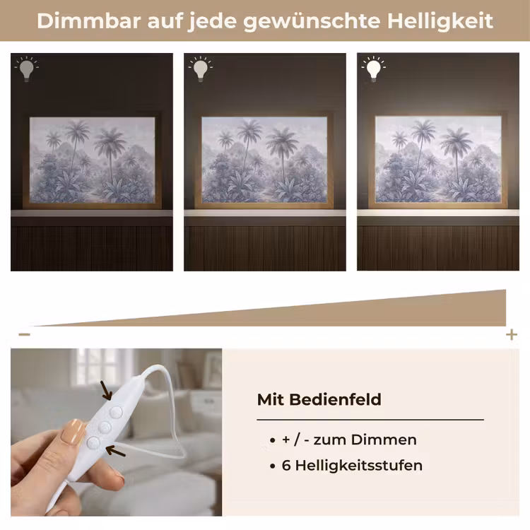 Natuur - Boom - Tropisch - Landschap - Blauw Light Box met kabel (Tafellamp) klein -USP_dimbaarDE