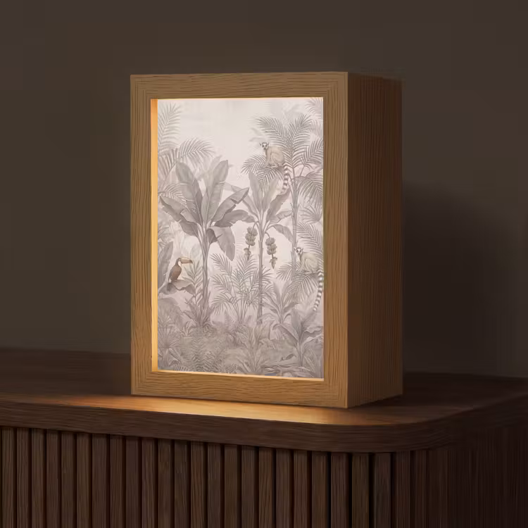 Natuur - Jungle - Ringstaartmaki - Bruin Light Box met kabel (Tafellamp) klein -z3d_website