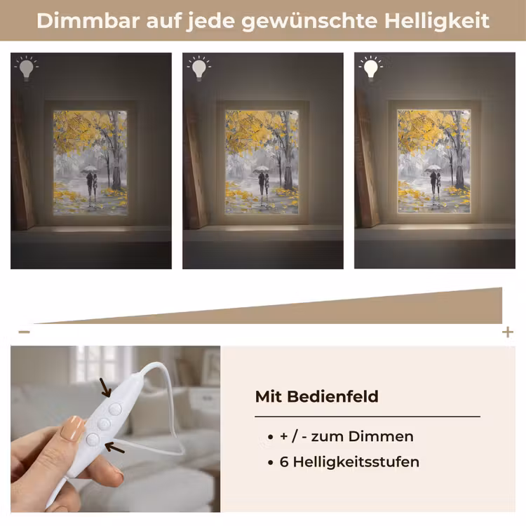 Natuur - Geel - Park - Zwart - Wit Light Box met kabel (Tafellamp) klein -USP_dimbaarDE