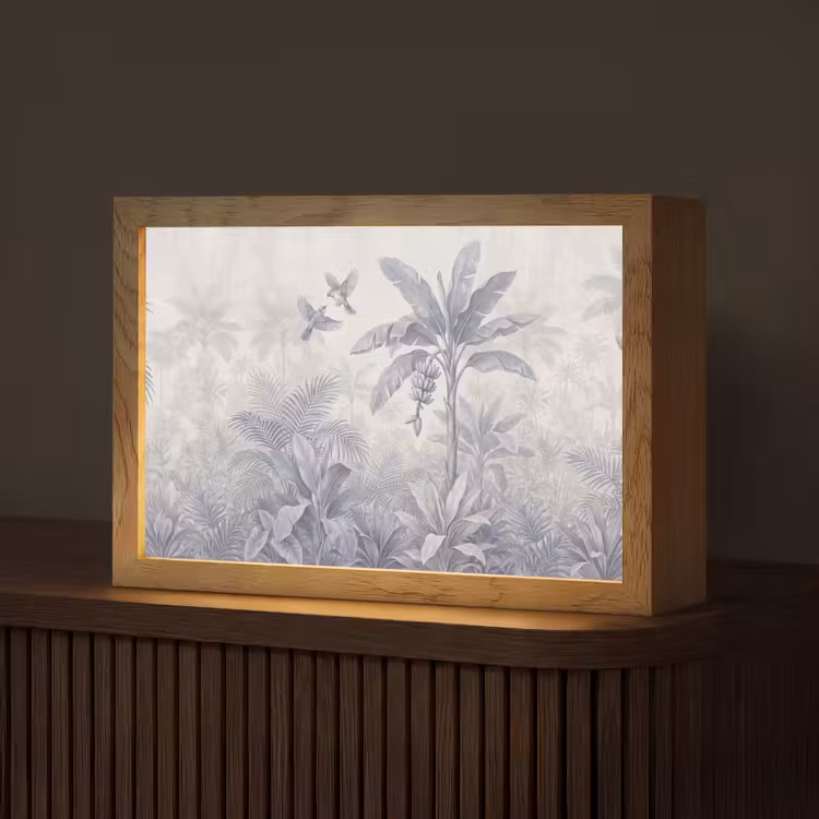 Natuur - Vogel - Jungle - Illustratie - Blauw Light Box met kabel (Tafellamp) klein -z3d_website