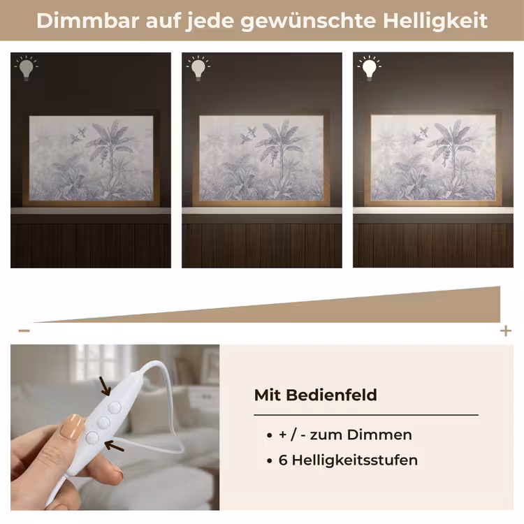 Natuur - Vogel - Jungle - Illustratie - Blauw Light Box met kabel (Tafellamp) klein -USP_dimbaarDE
