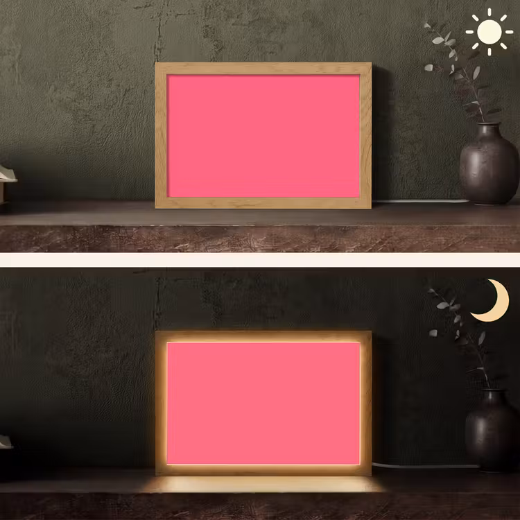 Neon - Flamingo - Roze Light Box met kabel (Tafellamp) klein 924 -sfeer3