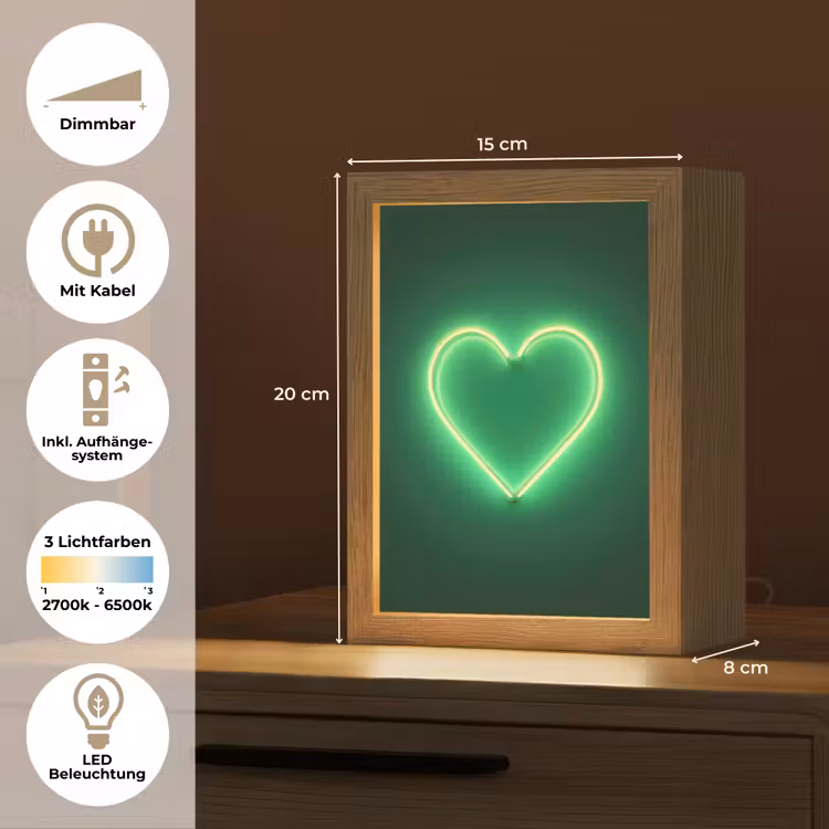Neon - Groen - Licht Light Box met kabel (Tafellamp) klein -USP_DE