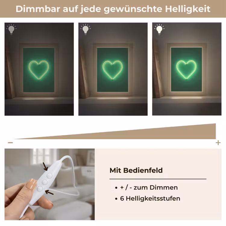 Neon - Groen - Licht Light Box met kabel (Tafellamp) klein -USP_dimbaarDE