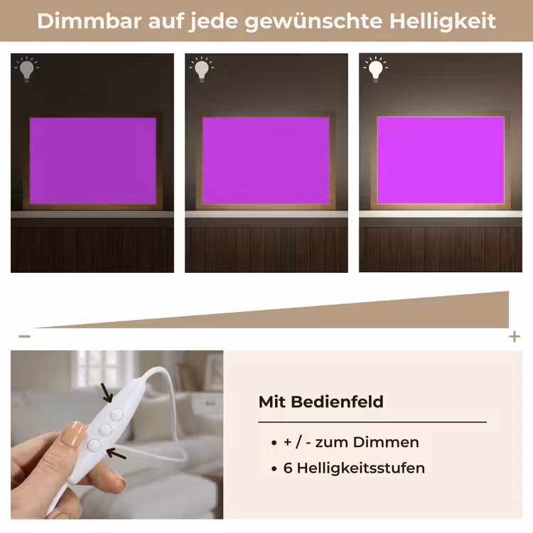 Neon - Orchid - Paars Light Box met kabel (Tafellamp) klein 924 -USP_dimbaarDE