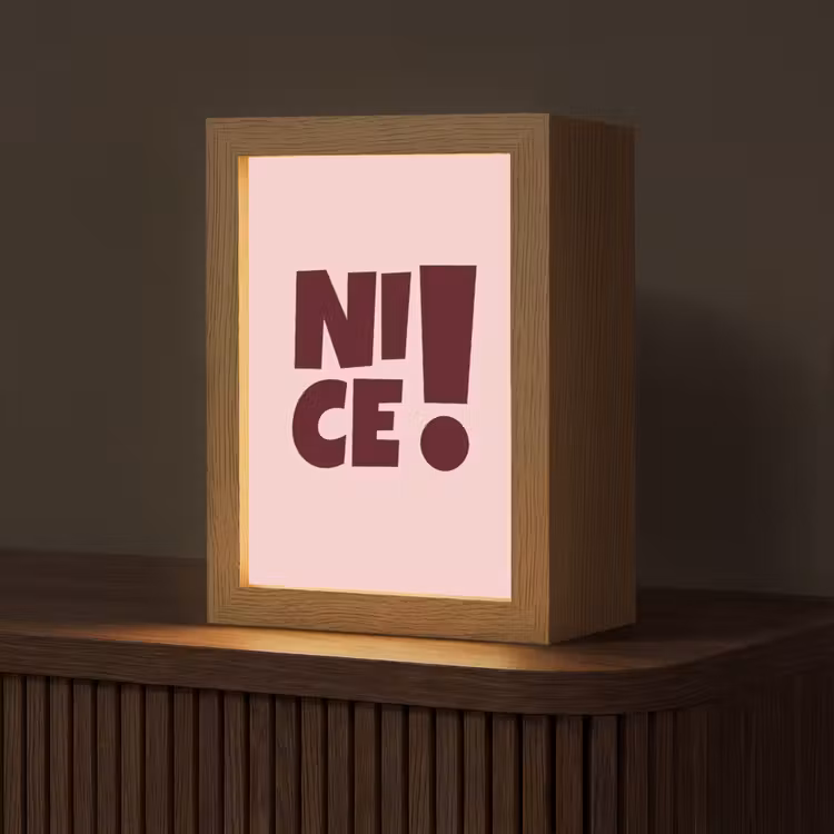 Nice - Uitroepteken - Roze Light Box met kabel (Tafellamp) klein -z3d_website