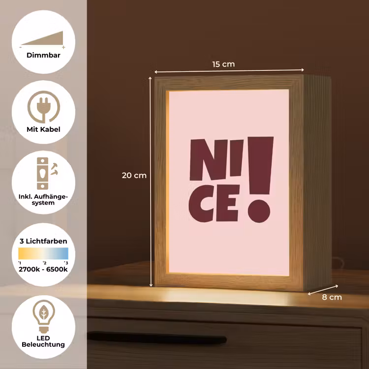 Nice - Uitroepteken - Roze Light Box met kabel (Tafellamp) klein -USP_DE
