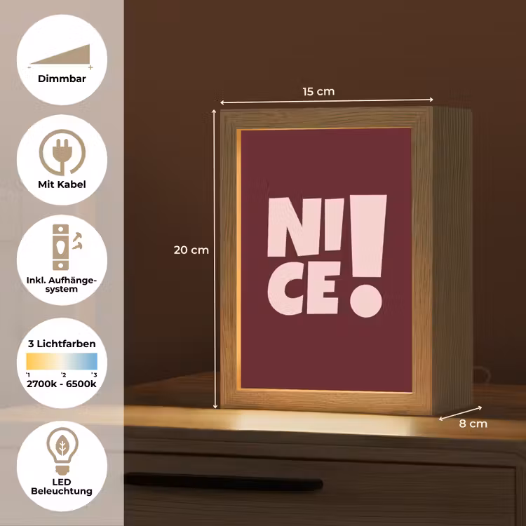 Nice - Uitroepteken - Rood Light Box met kabel (Tafellamp) klein -USP_DE