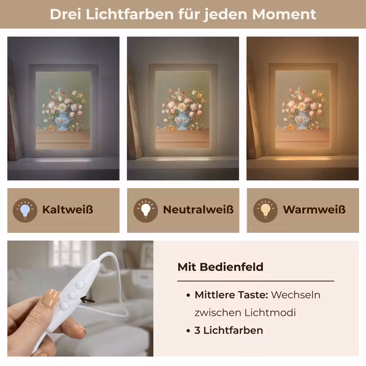 Neutral - Bloemen - Boeket - Vaas Light Box met kabel (Tafellamp) klein -USP_lichtkleurDE