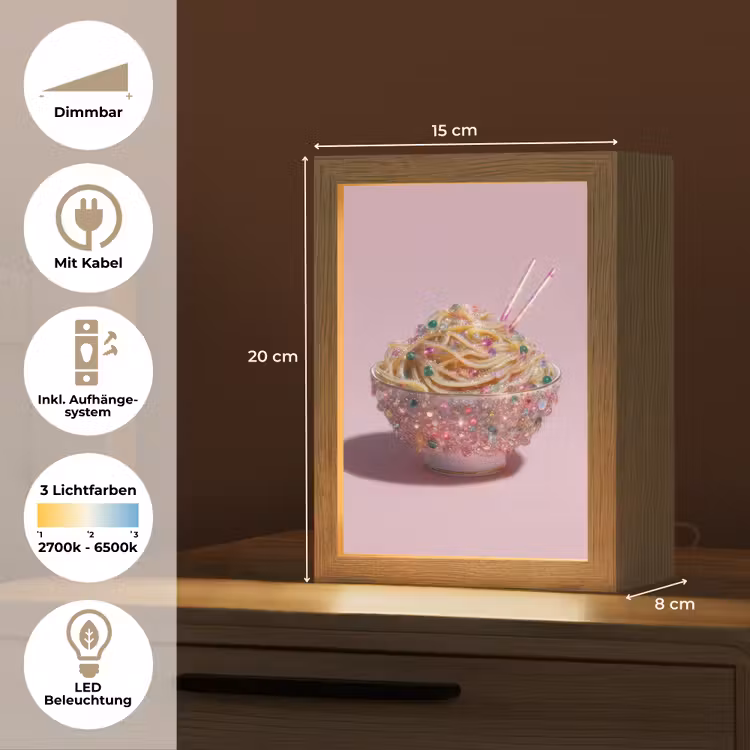 Noodles - Edelstenen - Stokjes - Roze Light Box met kabel (Tafellamp) klein -USP_DE