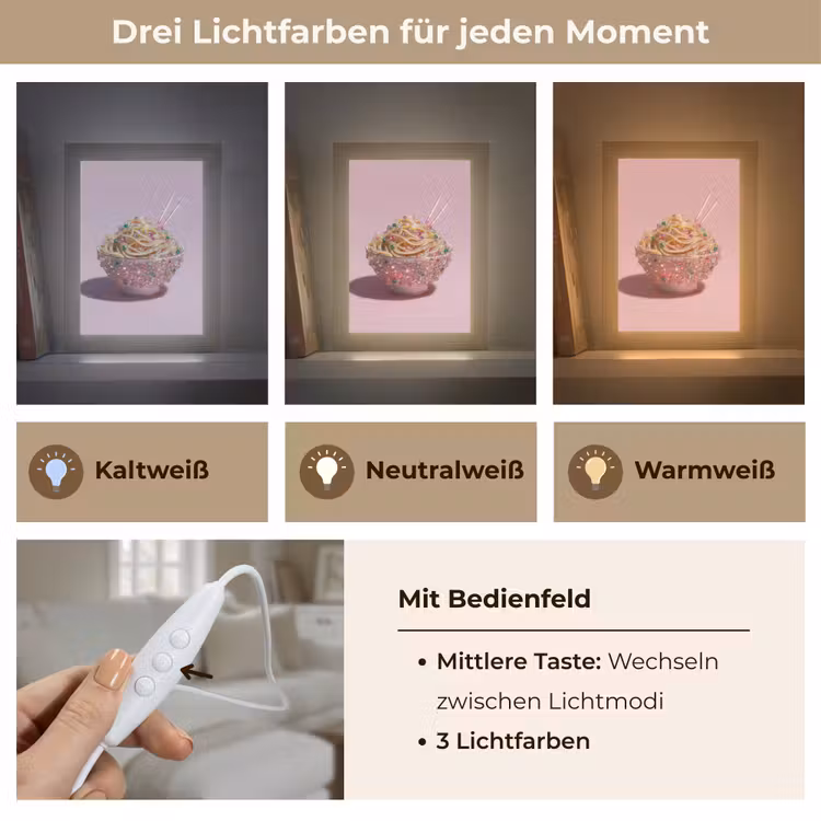 Noodles - Edelstenen - Stokjes - Roze Light Box met kabel (Tafellamp) klein -USP_lichtkleurDE
