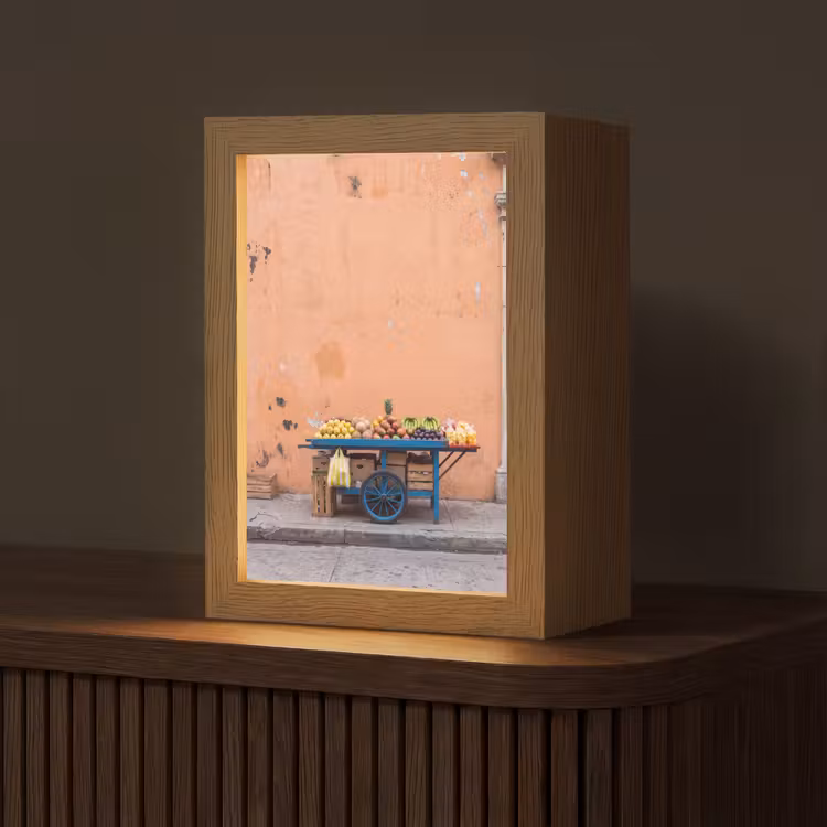 Tischlampe - Obst – Kar – Straße - Fruit - Kar - Straat Light Box met kabel (Tafellamp) klein