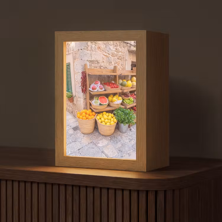 Tischlampe - Obst – Markt – Frisch - Fruit - Markt - Vers Light Box met kabel (Tafellamp) klein