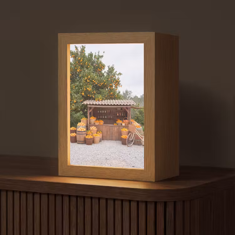 Tischlampe - Obst – Markt – Ländlich - Fruit - Markt - Landelijk Light Box met kabel (Tafellamp) klein
