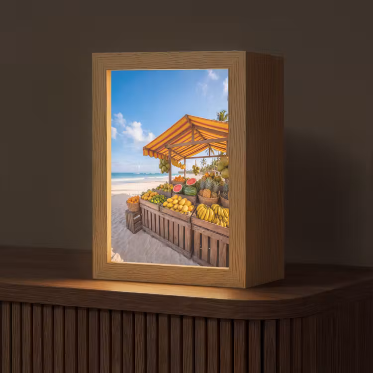 Tischlampe - Obst – Strand – Tropisch - Fruit - Strand - Tropisch Light Box met kabel (Tafellamp) klein