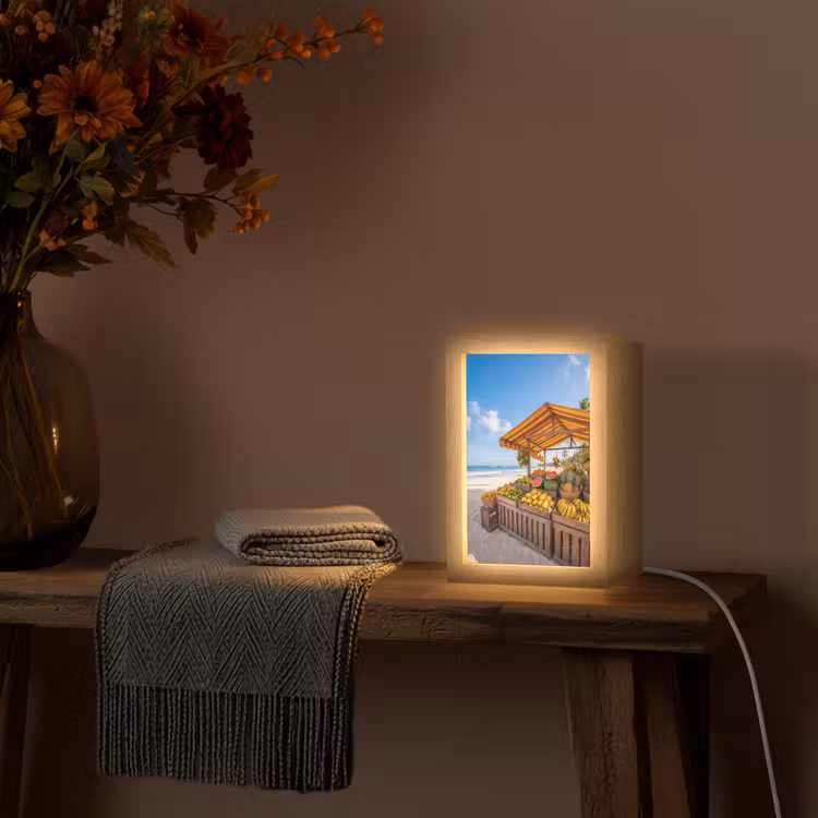 Tischlampe - Obst – Strand – Tropisch - Fruit - Strand - Tropisch Light Box met kabel (Tafellamp) klein